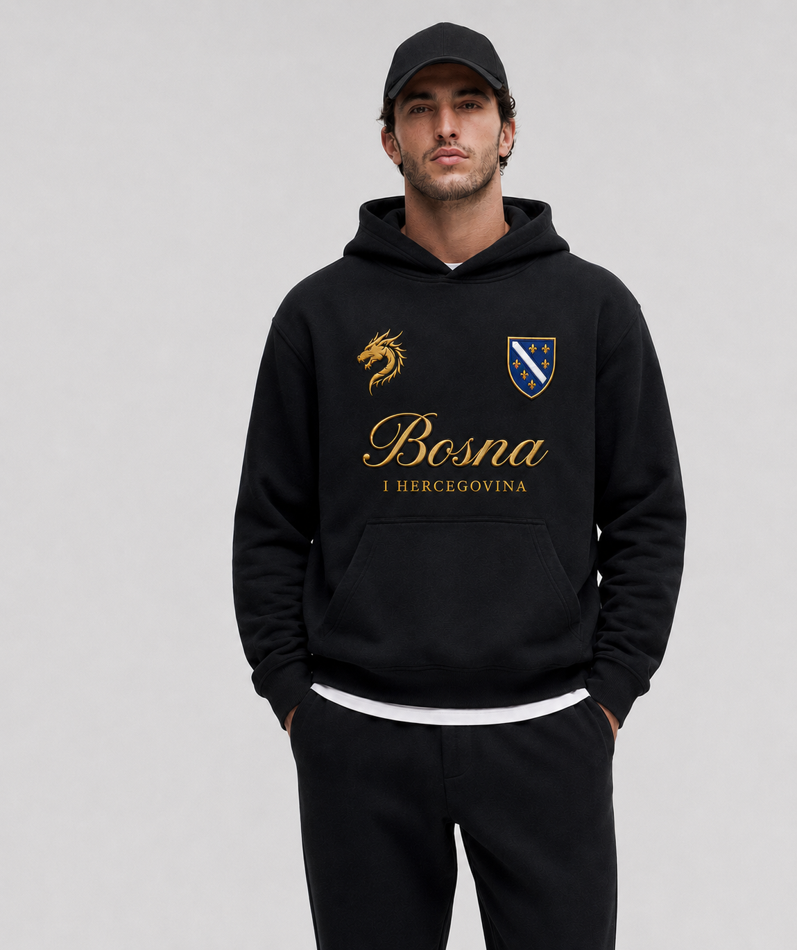 Bosna I Hercegovina - Black Oversized Hoodie UNISEX